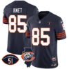 Men’s Bears Throwback Illinois Patch Vapor Jersey – All Stitched – Navy – Cole Kmet