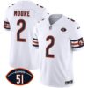 Men’s Bears Dick Butkus Patch GSH Vapor Jersey – All Stitched – White – D.J. Moore