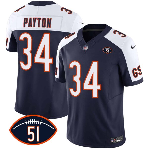 Men’s Bears Dick Butkus Patch GSH Vapor Jersey – All Stitched – Alternate – Walter Payton