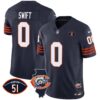 Men’s Bears Throwback Illinois Patch Vapor Jersey – All Stitched – Navy – D’Andre Swift