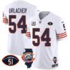 Men’s Bears Throwback Illinois Patch Vapor Jersey – All Stitched – White – Brian Urlacher