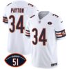 Men’s Bears Dick Butkus Patch GSH Vapor Jersey – All Stitched – White – Walter Payton