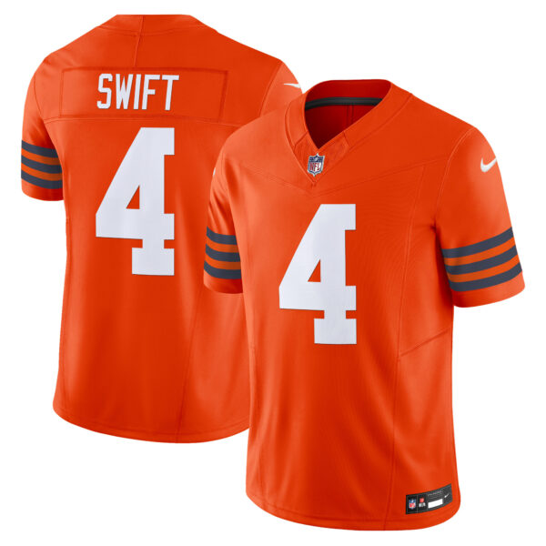Men’s Chicago Bears Throwback Vapor Limited Jersey – All Stitched – Orange – D’Andre Swift