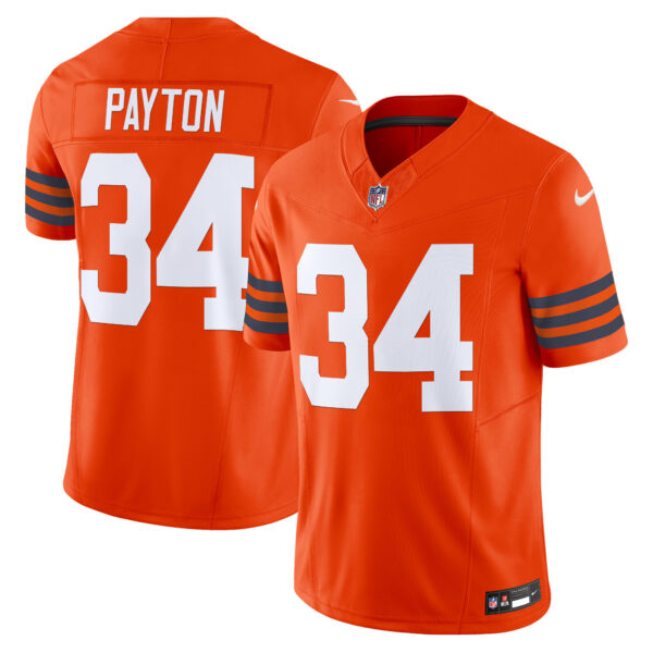 Men’s Chicago Bears Throwback Vapor Limited Jersey – All Stitched – Orange – Walter Payton