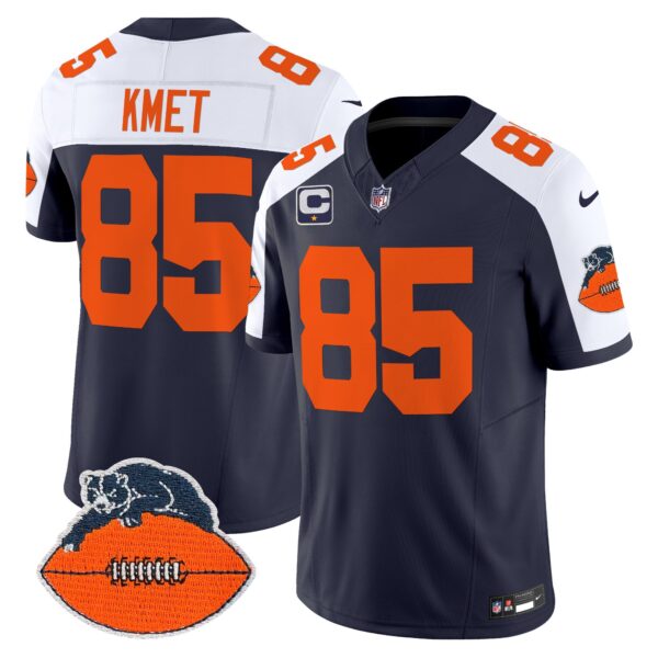 Men’s Chicago Bears Throwback Vapor Limited Jersey – All Stitched – Navy Alternate – Cole Kmet