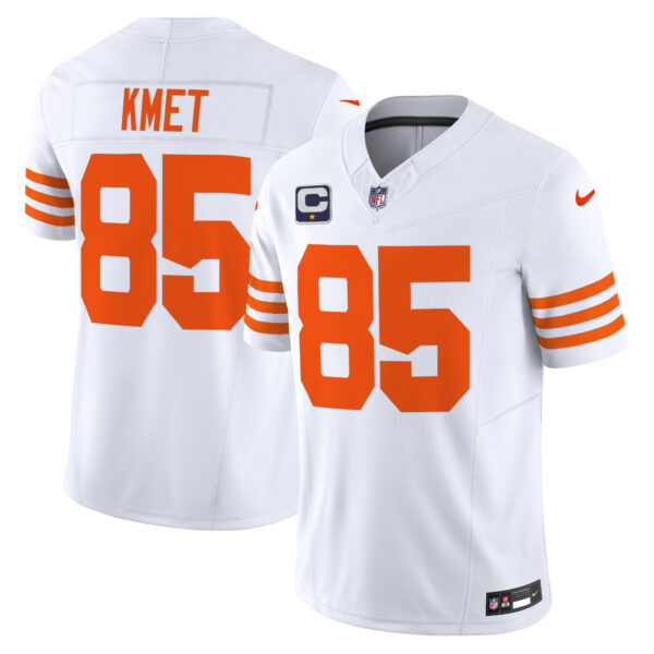 Men’s Chicago Bears Throwback Vapor Limited Jersey – All Stitched – White – Cole Kmet