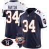 Men’s Bears Throwback Illinois Patch Vapor Jersey – All Stitched – Navy Alternate – Walter Payton