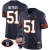 Men’s Bears Throwback Illinois Patch Vapor Jersey – All Stitched – Navy – Dick Butkus