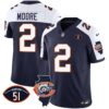 Men’s Bears Throwback Illinois Patch Vapor Jersey – All Stitched – Navy Alternate – D.J. Moore