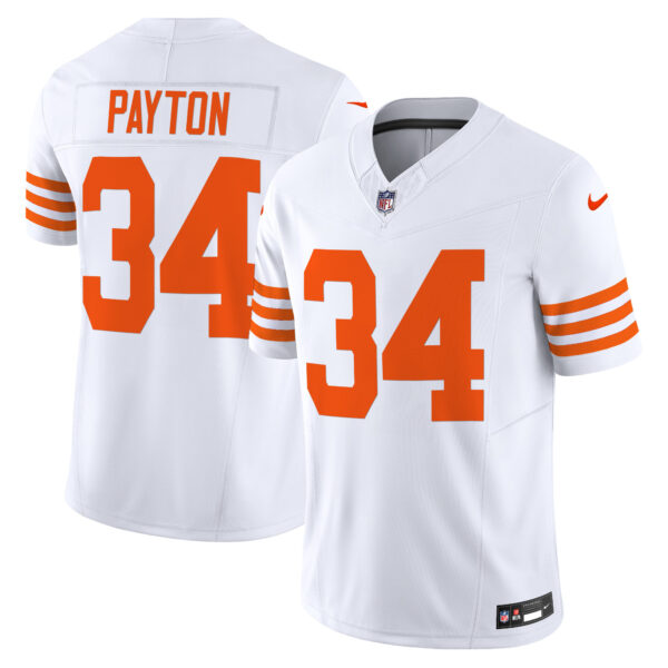 Men’s Chicago Bears Throwback Vapor Limited Jersey – All Stitched – White – Walter Payton