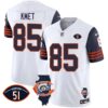 Men’s Bears Throwback Illinois Patch Vapor Jersey – All Stitched – Navy Sleeves – Cole Kmet