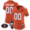 Bears Throwback Illinois Patch Vapor Custom Jersey – All Stitched – Women – Orange