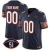 Bears Dick Butkus Patch GSH Vapor Custom Jersey – All Stitched – Men – Navy