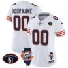 Bears Throwback Illinois Patch Vapor Custom Jersey – All Stitched – Women – White