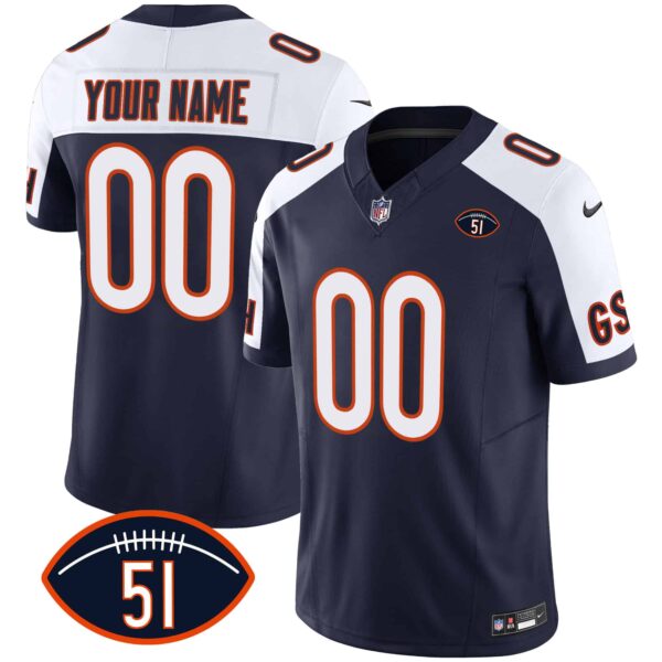 Bears Dick Butkus Patch GSH Vapor Custom Jersey – All Stitched – Youth – Alternate