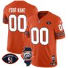 Bears Throwback Illinois Patch Vapor Custom Jersey – All Stitched – Men – Orange