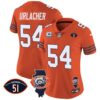 Women’s Bears Throwback Illinois Patch Vapor Jersey – All Stitched – Orange – Brian Urlacher
