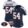 Women’s Bears Throwback Illinois Patch Vapor Jersey – All Stitched – Navy Alternate – Brian Urlacher