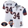 Women’s Bears Throwback Illinois Patch Vapor Jersey – All Stitched – Navy Sleeves – Walter Payton