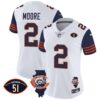Women’s Bears Throwback Illinois Patch Vapor Jersey – All Stitched – Navy Sleeves – D.J. Moore