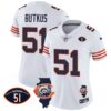 Women’s Bears Throwback Illinois Patch Vapor Jersey – All Stitched – White – Dick Butkus