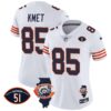Women’s Bears Throwback Illinois Patch Vapor Jersey – All Stitched – White – Cole Kmet
