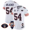 Women’s Bears Throwback Illinois Patch Vapor Jersey – All Stitched – White – Brian Urlacher