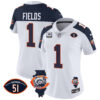 Women’s Bears Throwback Illinois Patch Vapor Jersey – All Stitched – Inverted – Justin Fields