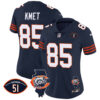 Women’s Bears Throwback Illinois Patch Vapor Jersey – All Stitched – Navy – Cole Kmet