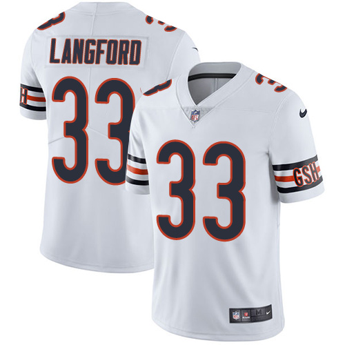 Nike Chicago Bears #33 Jeremy Langford White Men’s Stitched NFL Vapor Untouchable Limited Jersey