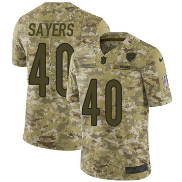Nike Bears #40 Gale Sayers Camo Men’s Stitched NFL Limited 2018 Salute To Service Jersey