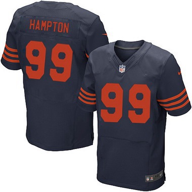 Men’s Chicago Bears #99 Dan Hampton Navy Blue With Orange Retired Player NFL Nike Elite Jersey