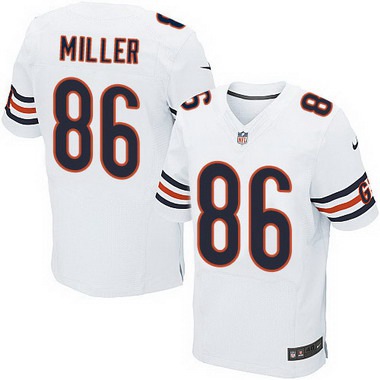 Men’s Chicago Bears #86 Zach Miller White Road NFL Nike Elite Jersey