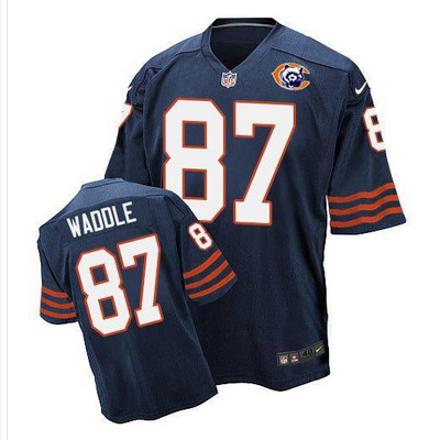 Nike Bears #87 Tom Waddle Navy Blue Throwback Men’s Stitched NFL Elite Jersey