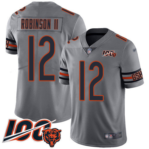 Bears #12 Allen Robinson II Silver Men’s Stitched Football Limited Inverted Legend 100th Season Jersey