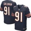 Men’s Chicago Bears #91 Eddie Goldman Navy Blue Team Color NFL Nike Elite Jersey