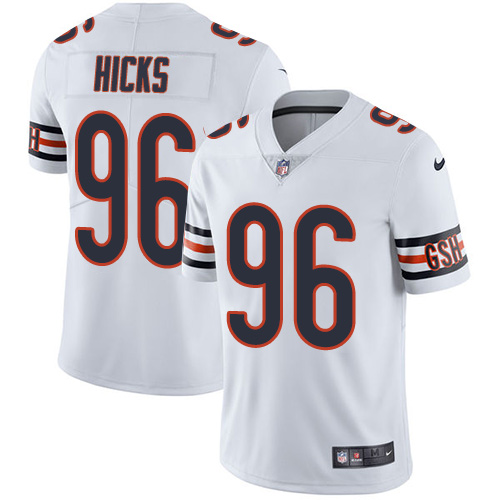 Men’s Nike Chicago Bears #96 Akiem Hicks White Stitched NFL Vapor Untouchable Limited Jersey