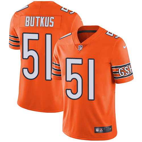 Nike Chicago Bears #51 Dick Butkus Orange Men’s Stitched NFL Limited Rush Jersey