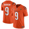 Cincinnati Bengals #9 Joe Burrow Orange 2023 FUSE With 4-Star C Ptach And John Jersey