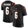 Cincinnati Bengals #6 Jake Browning Black 2023 FUSE Vapor Untouchable Limited Jersey