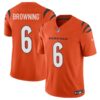 Cincinnati Bengals #6 Jake Browning Orange 2023 Fuse Vapor Untouchable Limited Jersey