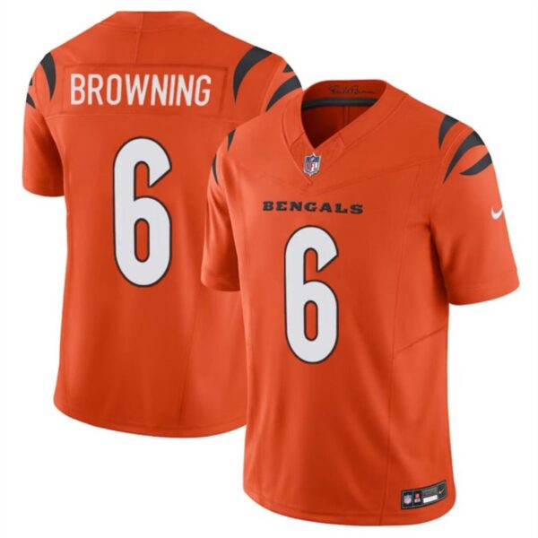 Cincinnati Bengals #6 Jake Browning Orange 2023 Fuse Vapor Untouchable Limited Jersey