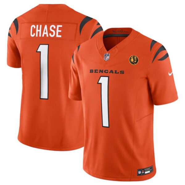 Cincinnati Bengals #1 Ja’marr Chase Orange 2023 FUSE With John Madden Jersey