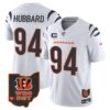 Men’s Bengals Ohio Patch Vapor Limited Jersey V2 – All Stitched – White – Sam Hubbard