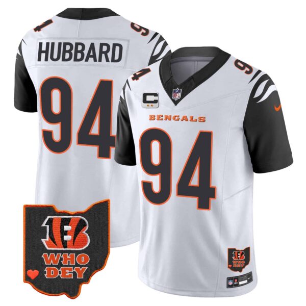 Men’s Bengals Ohio Patch Vapor Limited Jersey V2 – All Stitched – Color Rush – Sam Hubbard