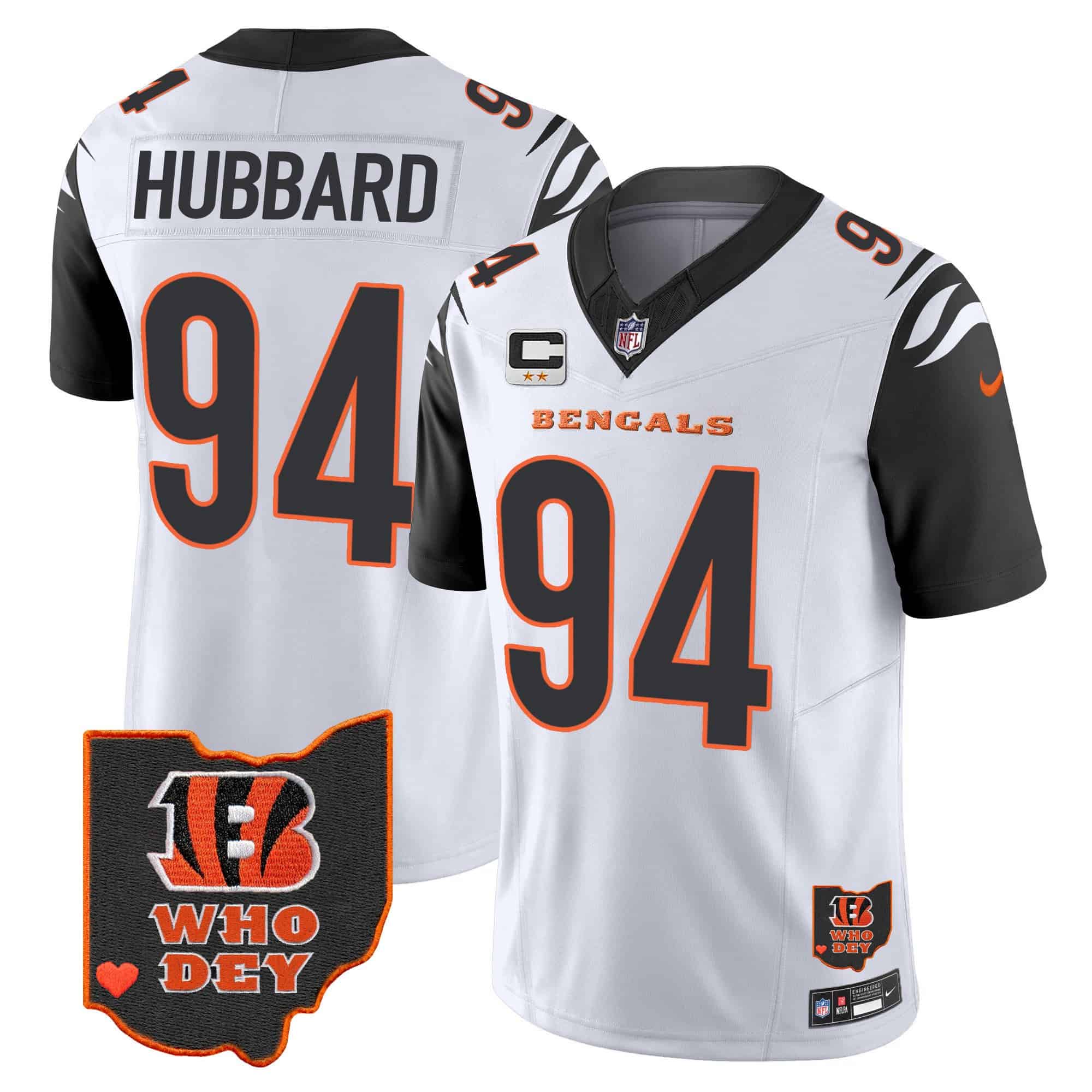 Men’s Bengals Ohio Patch Vapor Limited Jersey V2 – All Stitched – Color Rush – Sam Hubbard