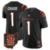 Men’s Bengals Ohio Patch Vapor Limited Jersey V2 – All Stitched – Black – Ja’Marr Chase
