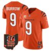 Men’s Bengals Ohio Patch Vapor Limited Jersey V2 – All Stitched – Orange – Joe Burrow