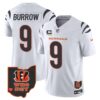 Men’s Bengals Ohio Patch Vapor Limited Jersey V2 – All Stitched – White – Joe Burrow