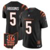 Men’s Bengals Ohio Patch Vapor Limited Jersey V2 – All Stitched – Black – Tee Higgins